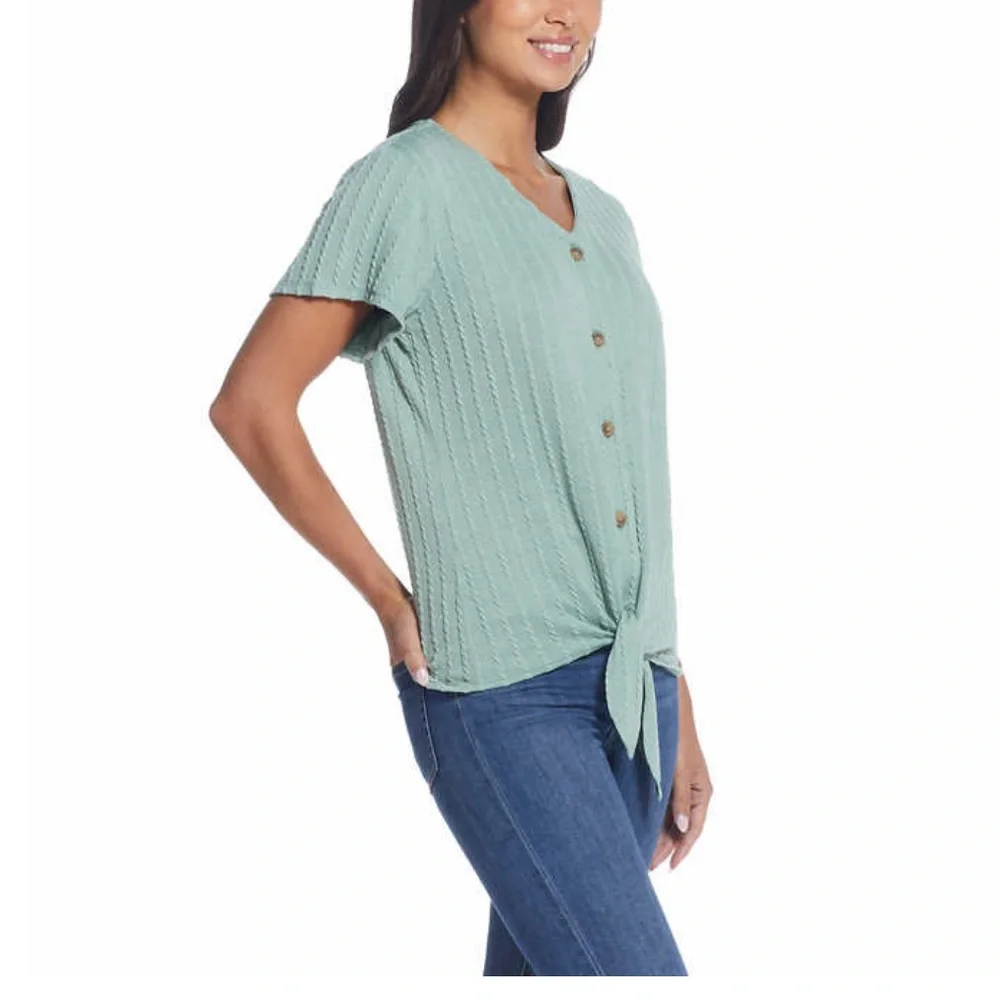 NWT Weatherproof Vintage Ladies' Tie Front Top
